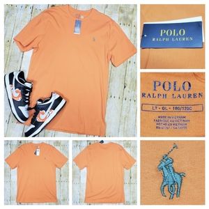 NEW Polo Ralph Lauren T Shirt Big & Tall Cotton Jersey Tee Orange LT Large Tall